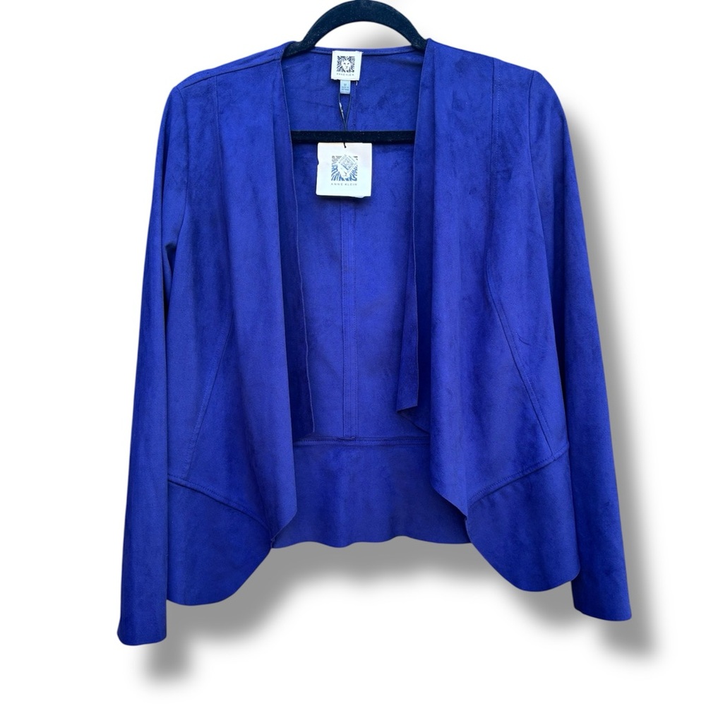 Anne Klein Women's Drape Front Faux Suede Jacket, Size Medium